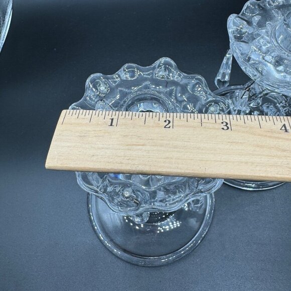 Pottery Barn Olivia Taper Clear Crystal Candle Holder Tear Drop Crystal Accents - Picture 8 of 11